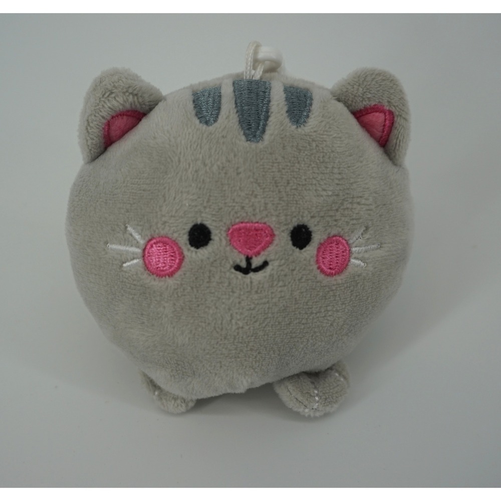 American Greetings Grey‎ Tabby Cat Plush Keychain Clip On Stuffed Animal Toy